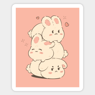 Cute Bunny Stack | Pink Magnet